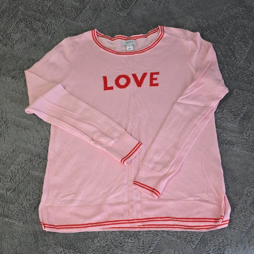Old Navy Pink Sweater with Red Accents